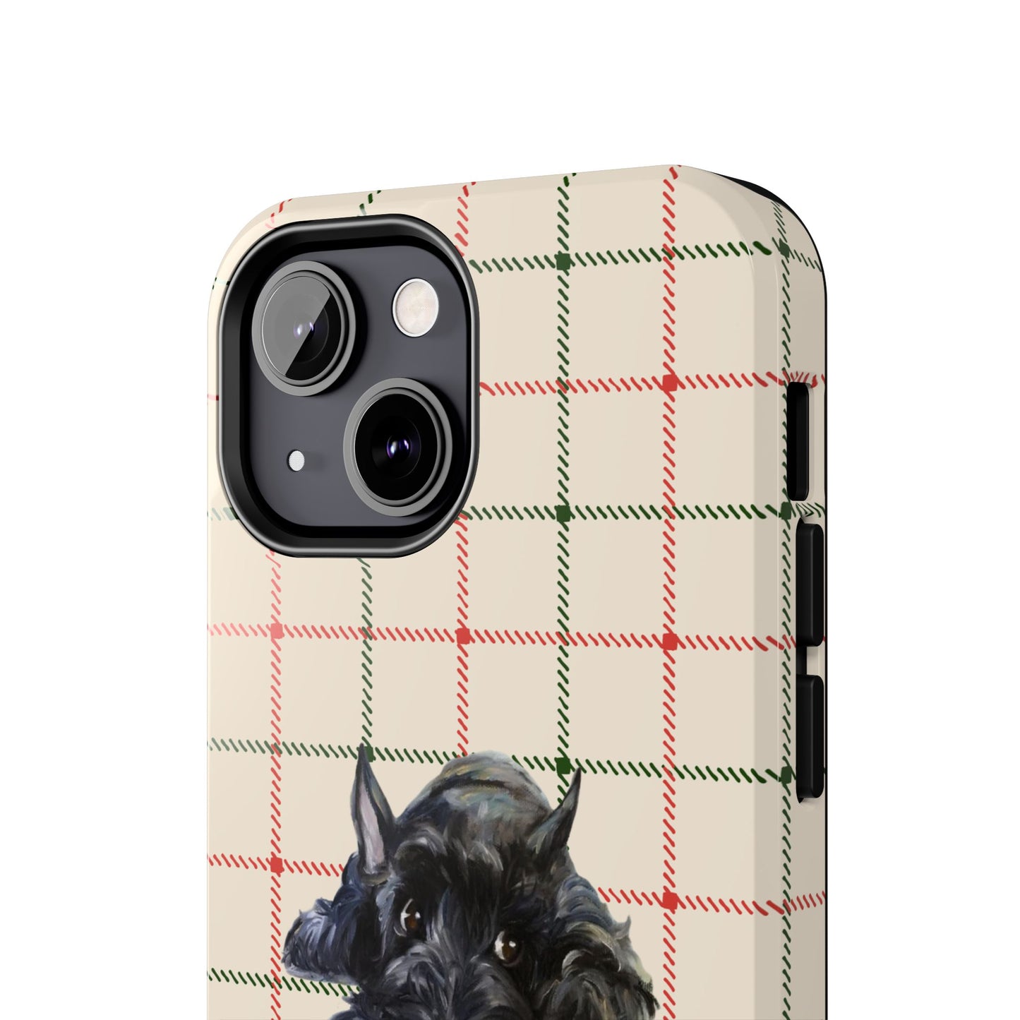 Scottish Terrier Phone Case, Tough Cases, Scottie Dog Phone Cover, Gift for Dog Lovers, Plaid Design