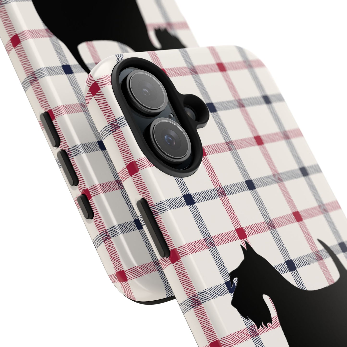 Scottish Terrier Phone Case, Tough Cases, Scottie Dog Phone Cover, Gift for Dog Lovers, Plaid Design