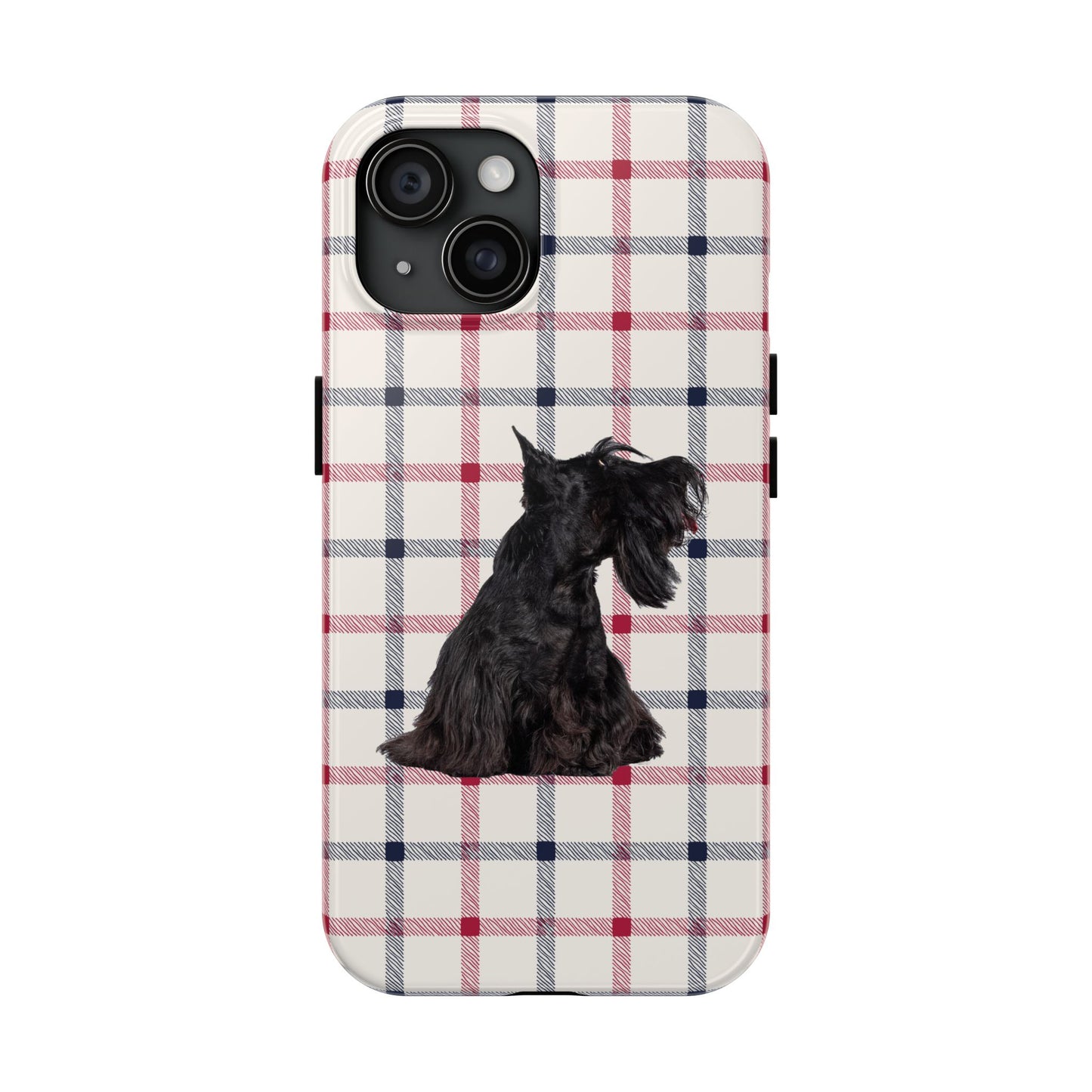 Scottish Terrier Phone Case, Tough Cases, Scottie Dog Phone Cover, Gift for Dog Lovers, Plaid Design