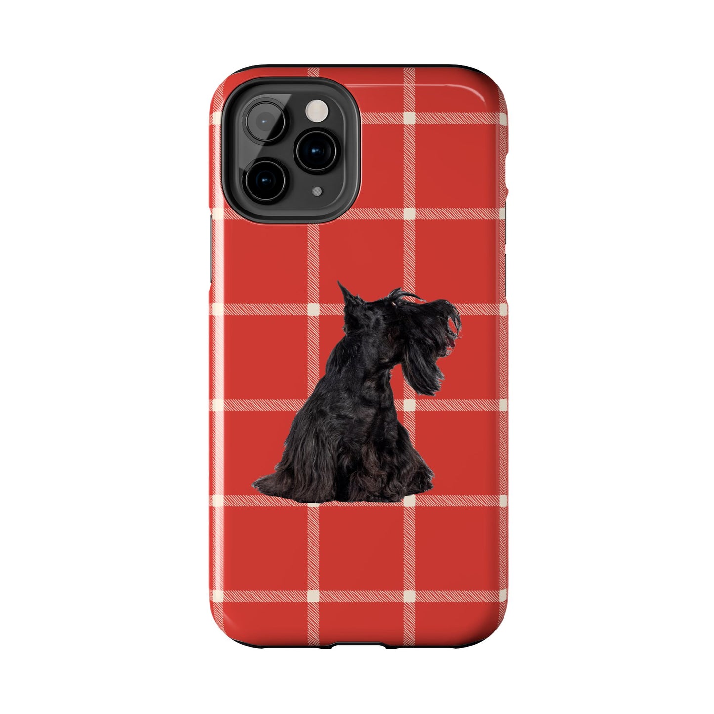 Scottish Terrier Phone Case, Tough Cases, Scottie Dog Phone Cover, Gift for Dog Lovers, Plaid Design