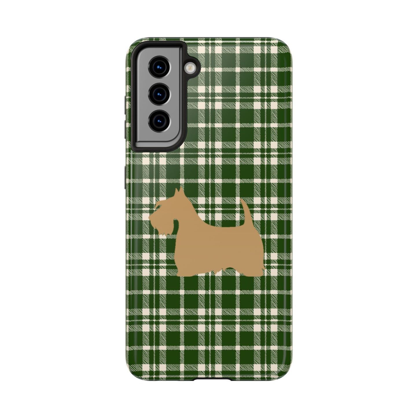 Scottish Terrier Phone Case, Tough Cases, Scottie Dog Phone Cover, Gift for Dog Lovers, Plaid Design