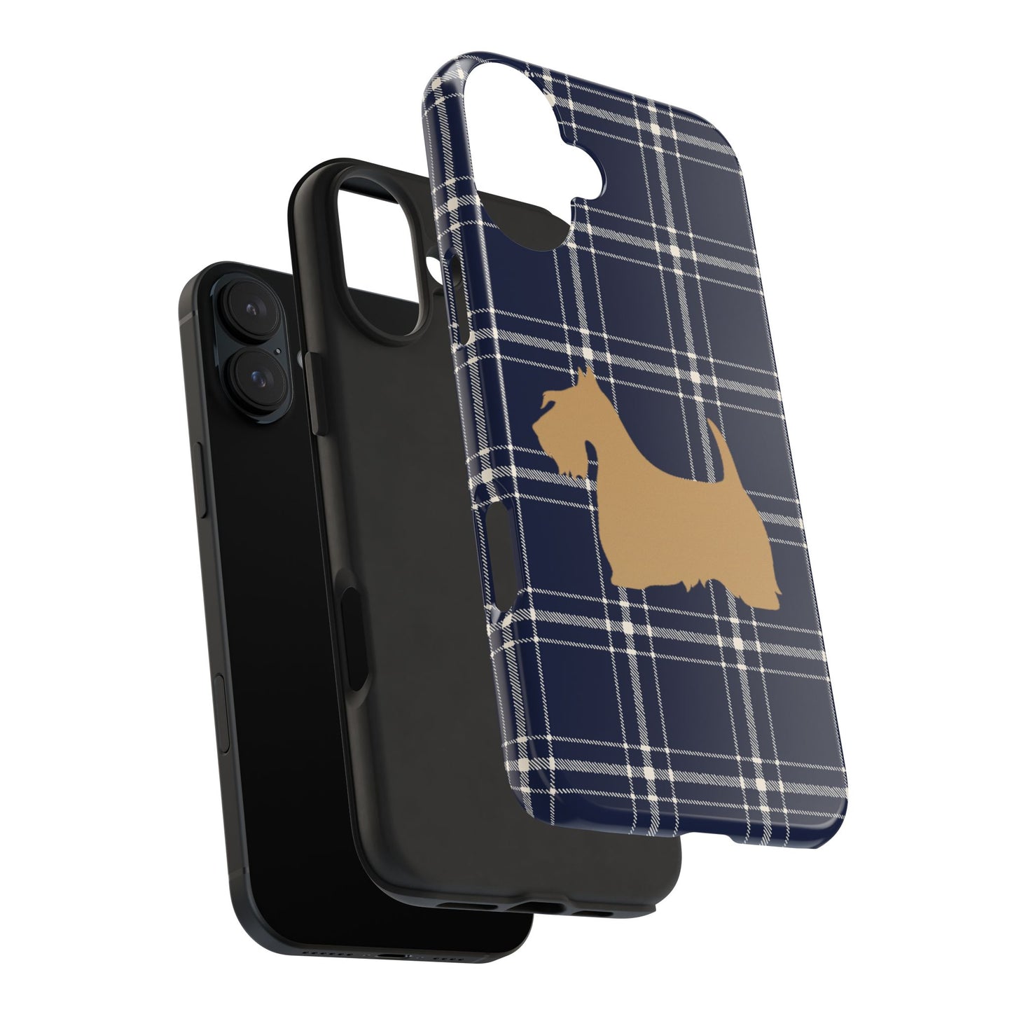 Scottish Terrier Phone Case, Tough Cases, Scottie Dog Phone Cover, Gift for Dog Lovers, Plaid Design