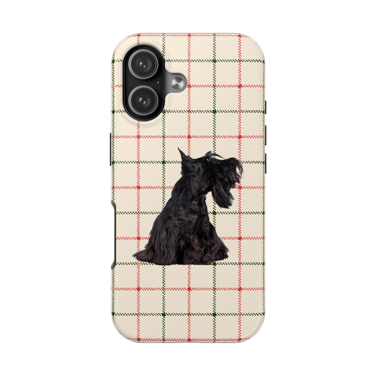 Scottish Terrier Phone Case, Tough Cases, Scottie Dog Phone Cover, Gift for Dog Lovers, Plaid Design