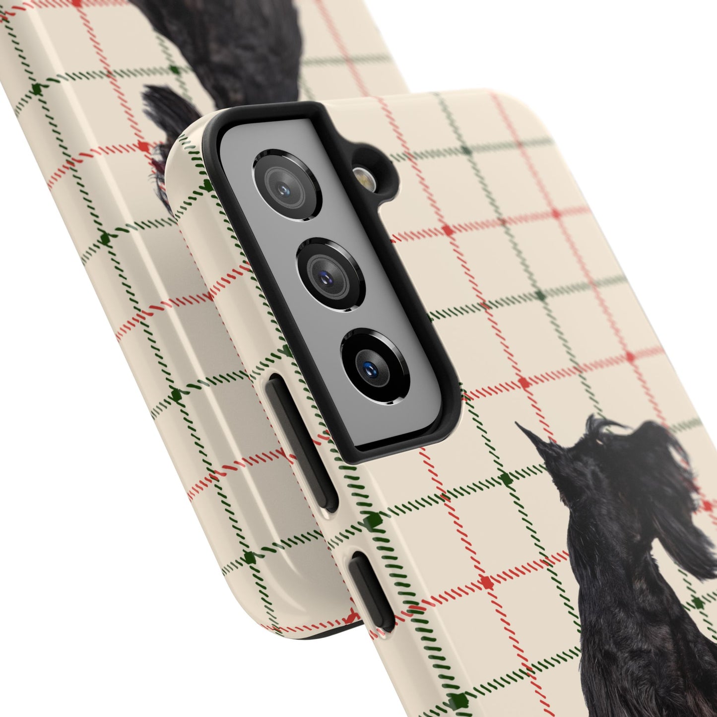 Scottish Terrier Phone Case, Tough Cases, Scottie Dog Phone Cover, Gift for Dog Lovers, Plaid Design