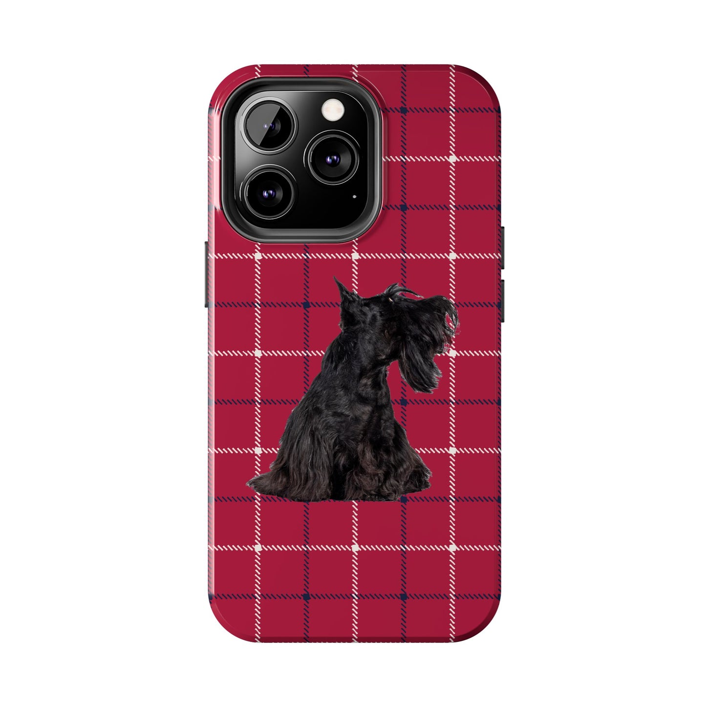 Scottish Terrier Phone Case, Tough Cases, Scottie Dog Phone Cover, Gift for Dog Lovers, Plaid Design