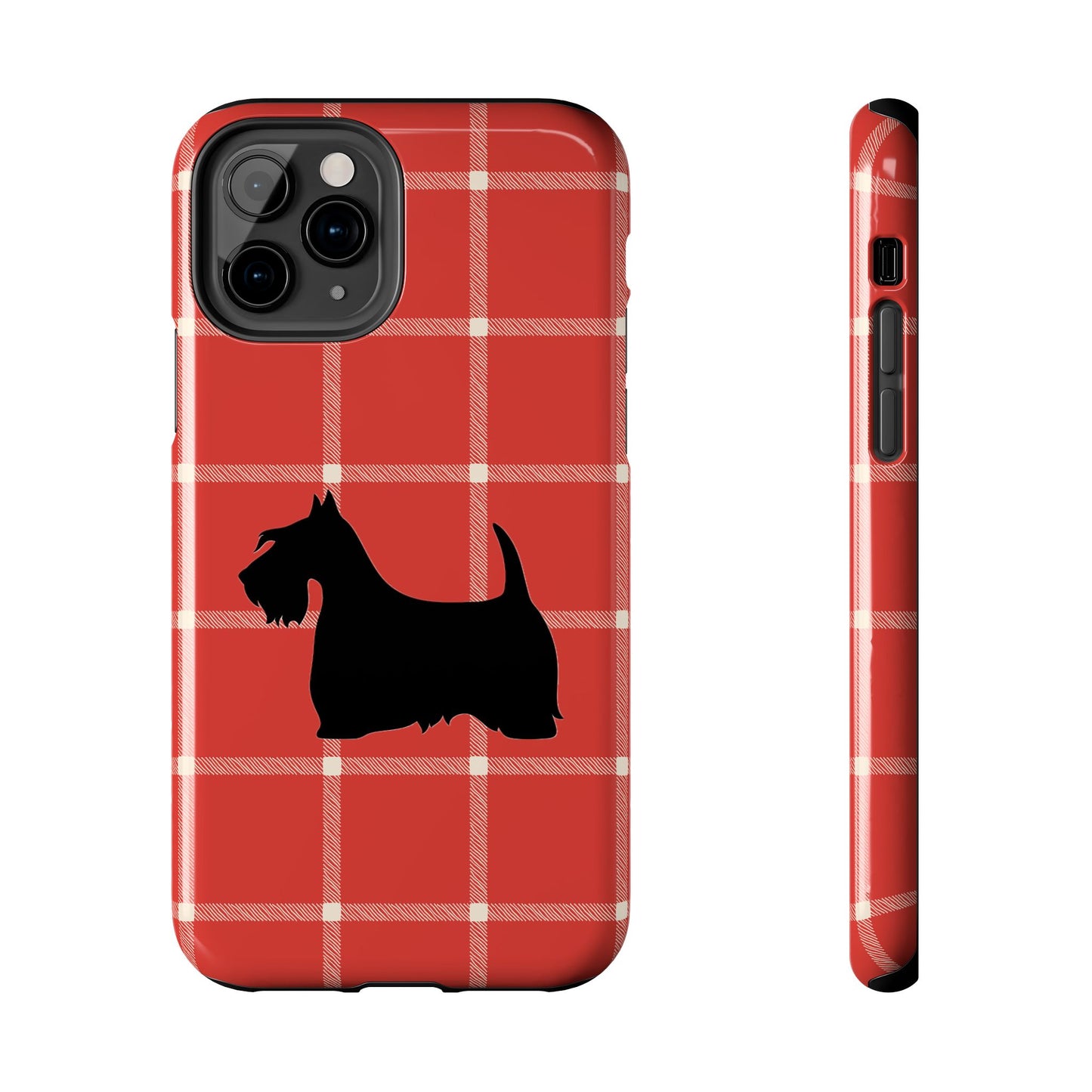 Scottish Terrier Phone Case, Tough Cases, Scottie Dog Phone Cover, Gift for Dog Lovers, Plaid Design