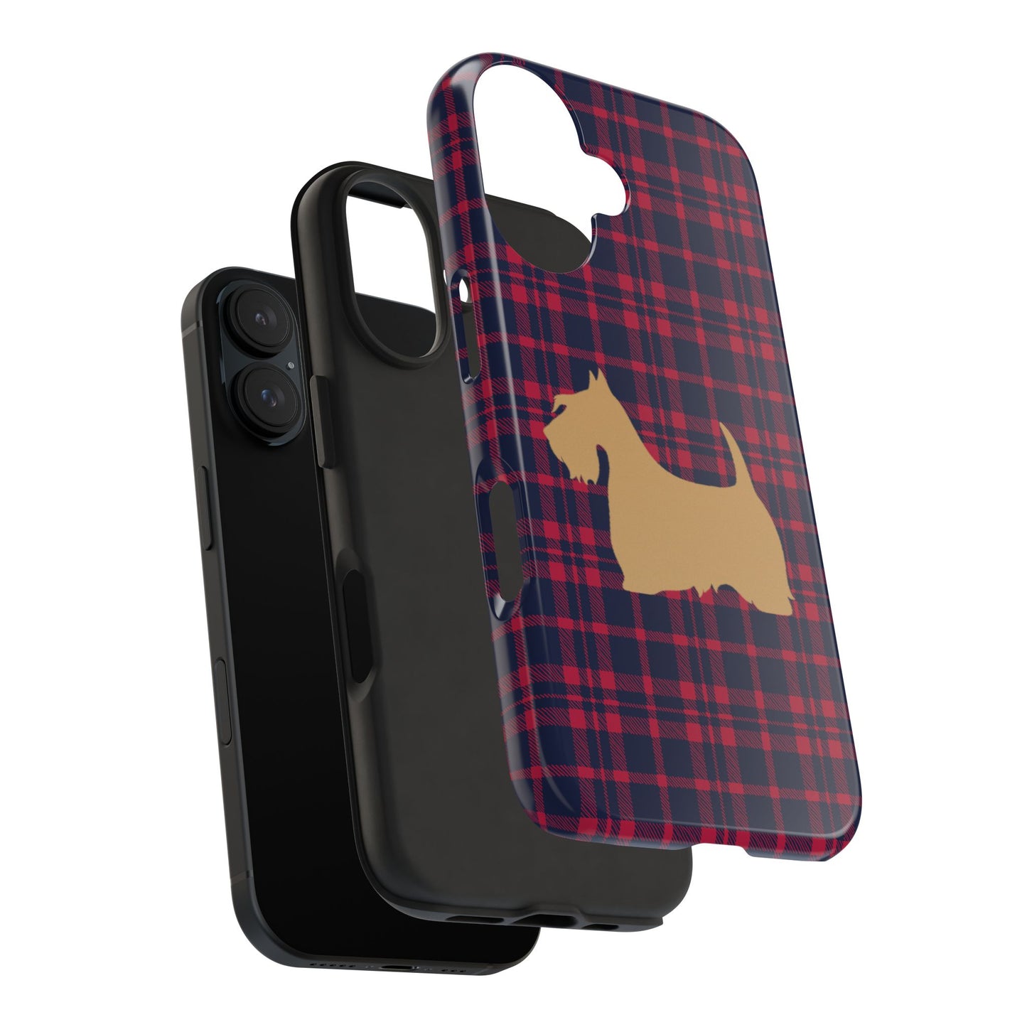 Scottish Terrier Phone Case, Tough Cases, Scottie Dog Phone Cover, Gift for Dog Lovers, Plaid Design