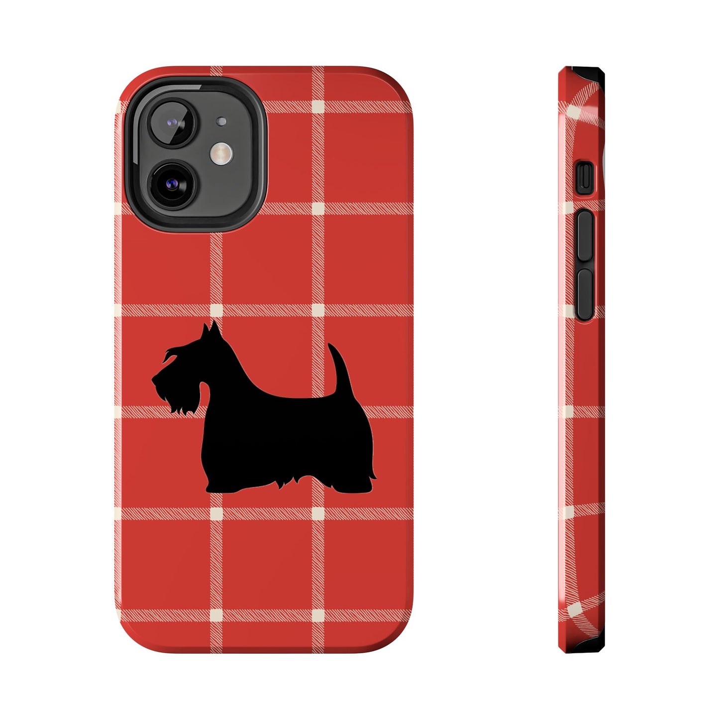 Scottish Terrier Phone Case, Tough Cases, Scottie Dog Phone Cover, Gift for Dog Lovers, Plaid Design