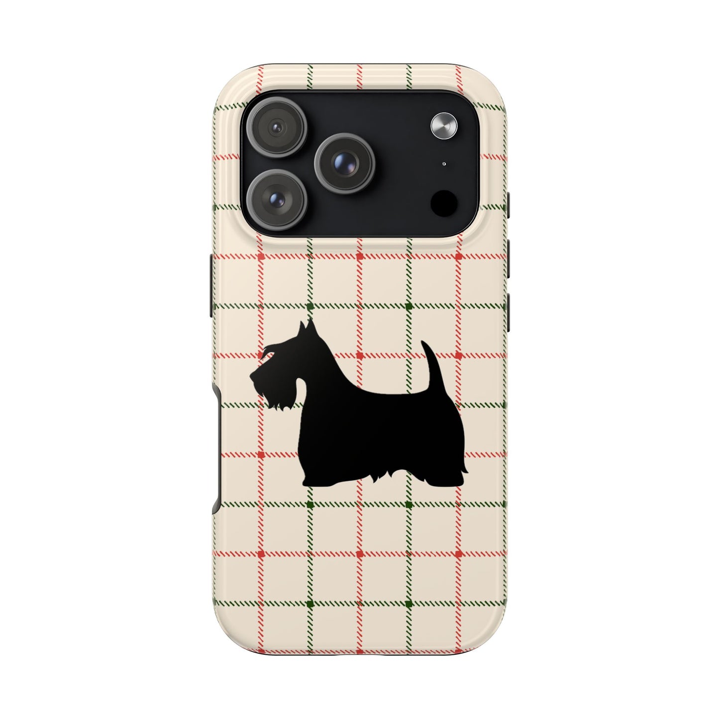 Scottish Terrier Phone Case, Tough Cases, Scottie Dog Phone Cover, Gift for Dog Lovers, Plaid Design