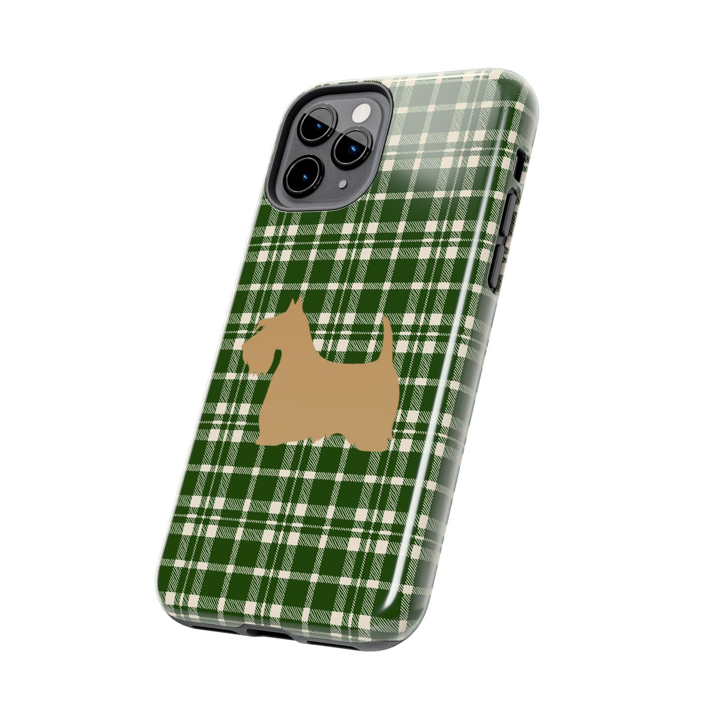 Scottish Terrier Phone Case, Tough Cases, Scottie Dog Phone Cover, Gift for Dog Lovers, Plaid Design