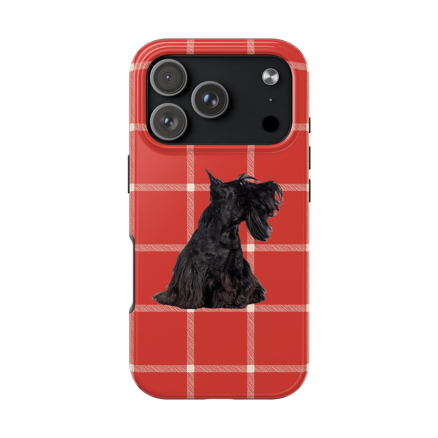 Scottish Terrier Phone Case, Tough Cases, Scottie Dog Phone Cover, Gift for Dog Lovers, Plaid Design