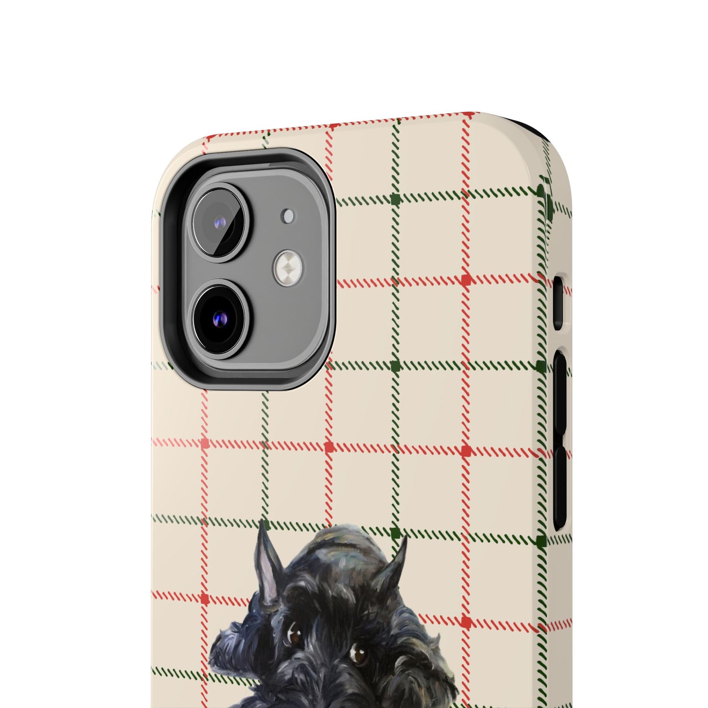 Scottish Terrier Phone Case, Tough Cases, Scottie Dog Phone Cover, Gift for Dog Lovers, Plaid Design