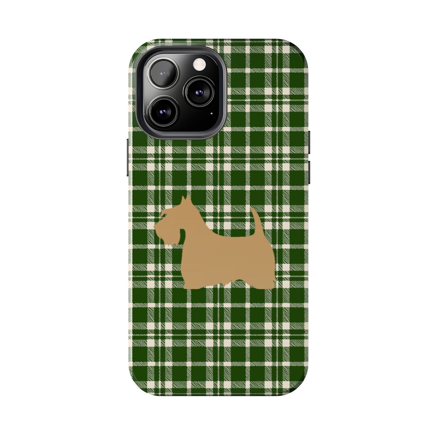 Scottish Terrier Phone Case, Tough Cases, Scottie Dog Phone Cover, Gift for Dog Lovers, Plaid Design