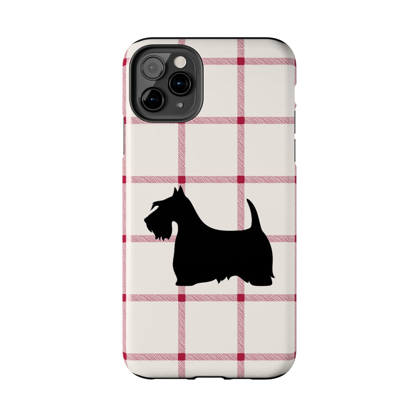 Scottish Terrier Phone Case, Tough Cases, Scottie Dog Phone Cover, Gift for Dog Lovers, Plaid Design