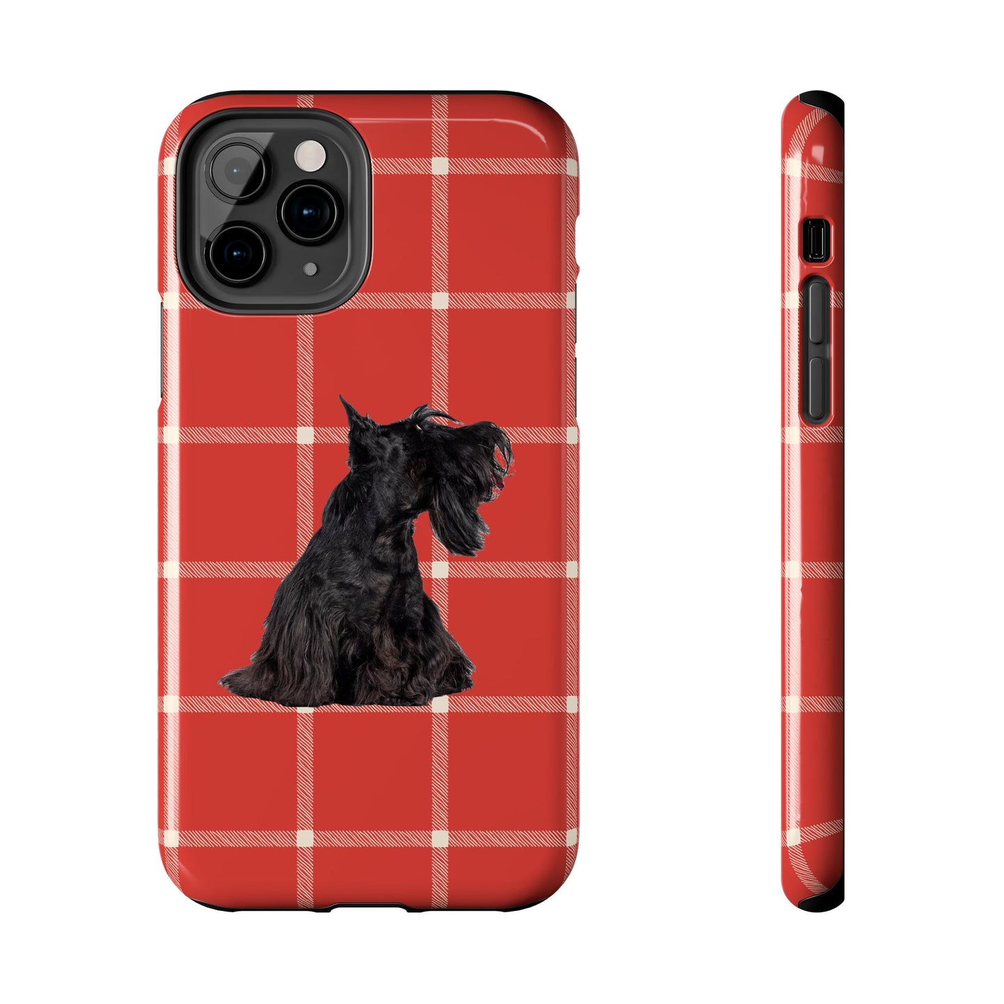 Scottish Terrier Phone Case, Tough Cases, Scottie Dog Phone Cover, Gift for Dog Lovers, Plaid Design
