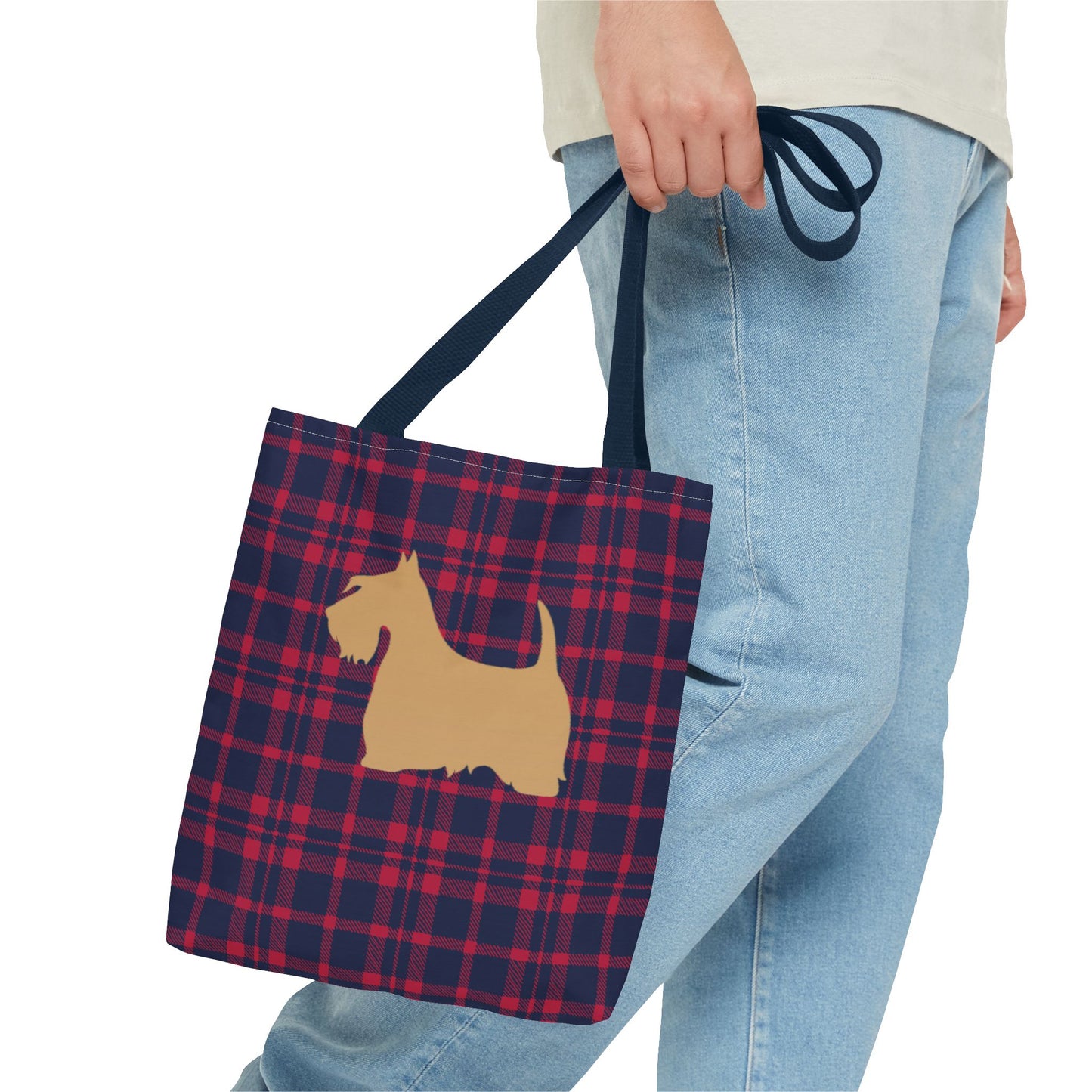 Plaid Scottish Terrier Tote Bag, Stylish Carryall for Pet Lovers, Perfect for Shopping, Beach Days, Teachers, Gifts, All-Occasion Bag