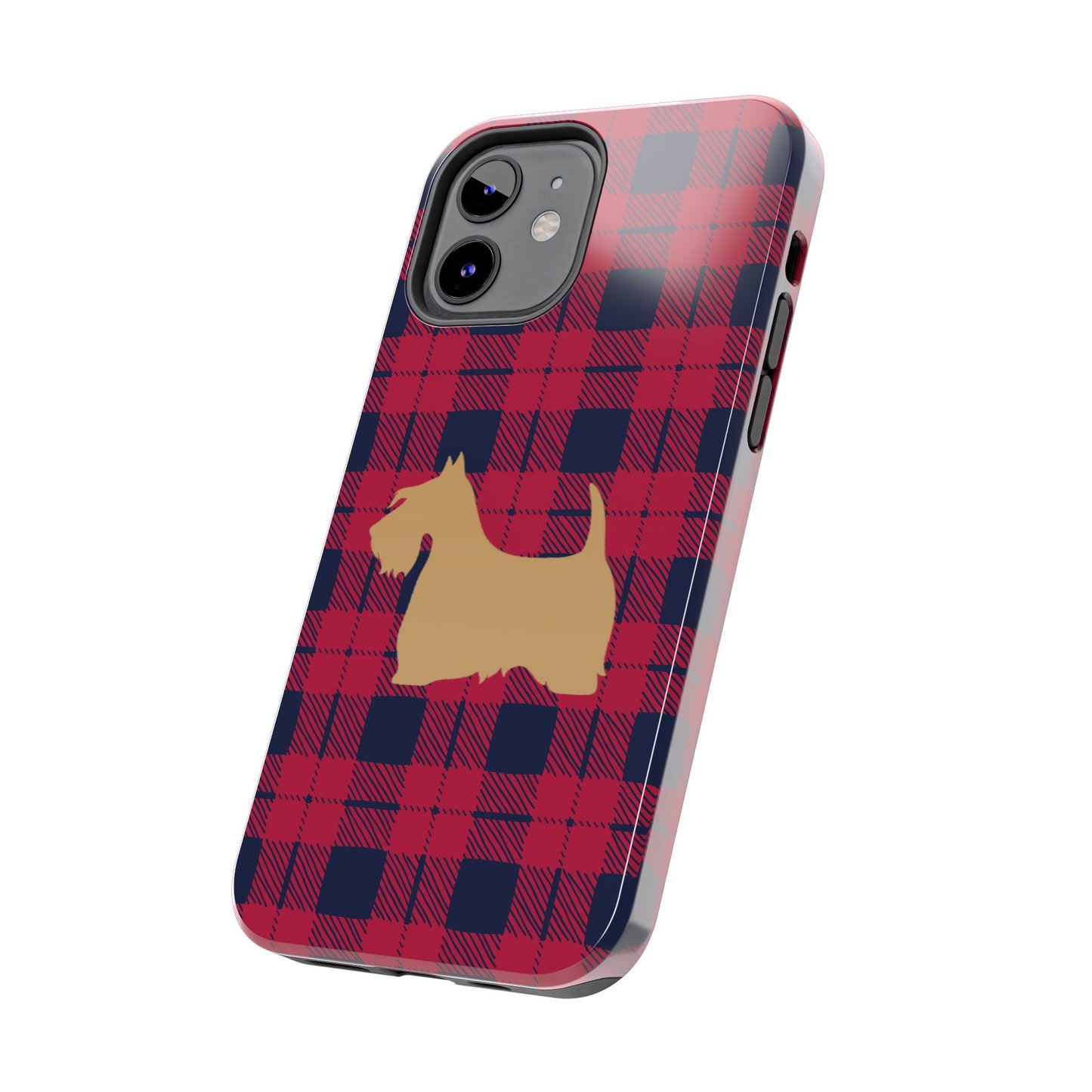 Scottish Terrier Phone Case, Tough Cases, Scottie Dog Phone Cover, Gift for Dog Lovers, Plaid Design