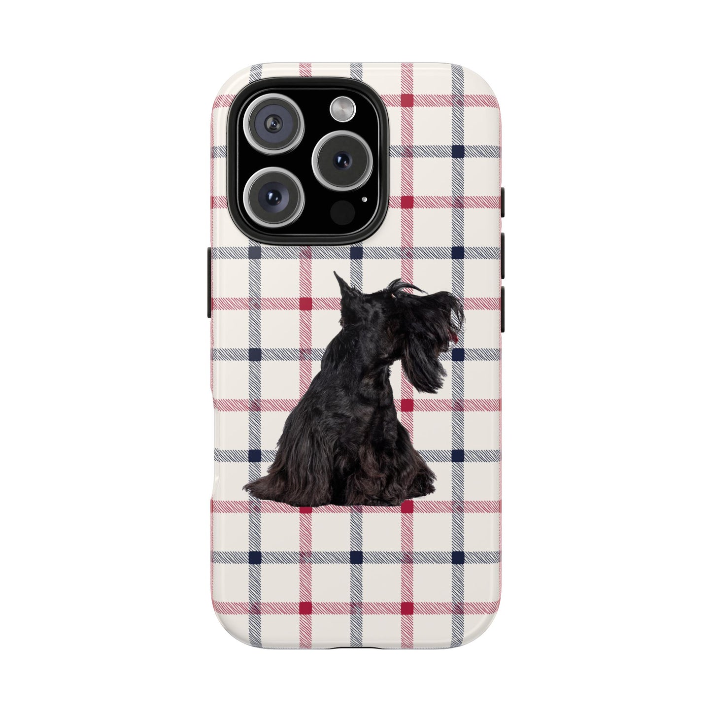 Scottish Terrier Phone Case, Tough Cases, Scottie Dog Phone Cover, Gift for Dog Lovers, Plaid Design
