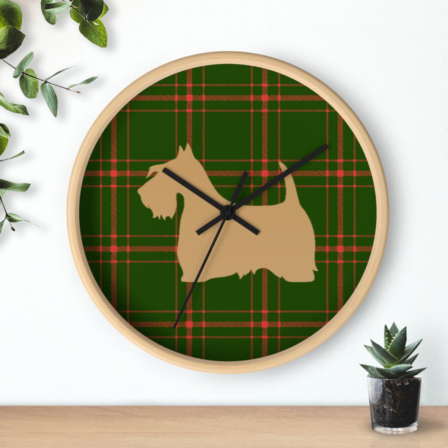Scottish Terrier Wall Clock, Pet Lover Gift, Home Decor, Office Decor, Scottish Terrier Decor, Unique Wall Timepiece