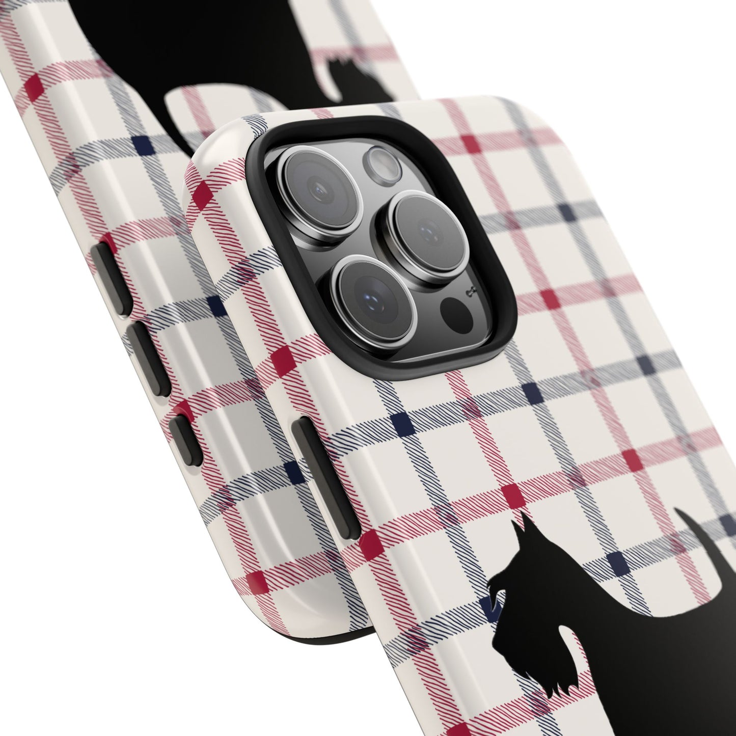 Scottish Terrier Phone Case, Tough Cases, Scottie Dog Phone Cover, Gift for Dog Lovers, Plaid Design
