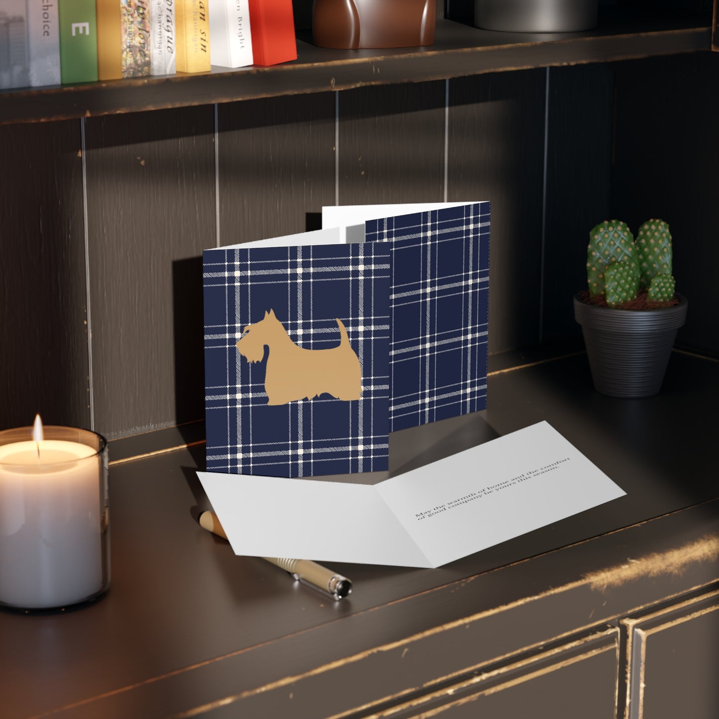 Scottish Terrier Tartan Holiday Card Set  - Greeting Cards (8, 16, and 24 pcs)