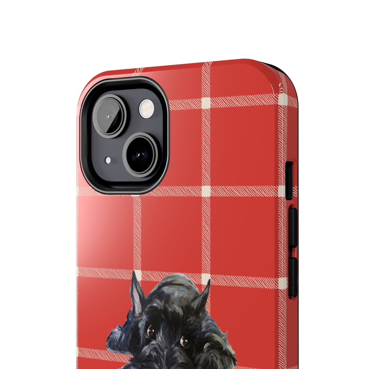 Scottish Terrier Phone Case, Tough Cases, Scottie Dog Phone Cover, Gift for Dog Lovers, Plaid Design