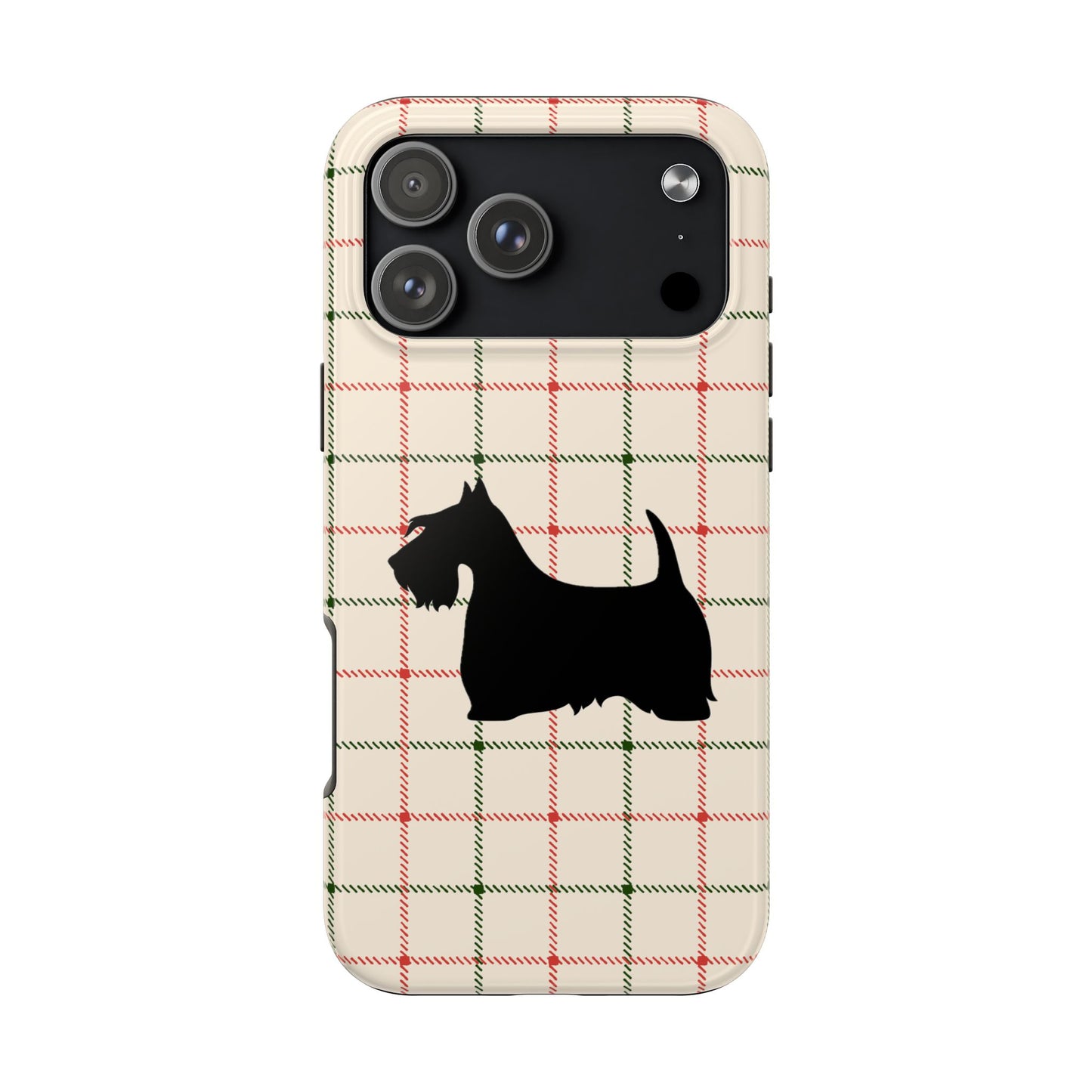 Scottish Terrier Phone Case, Tough Cases, Scottie Dog Phone Cover, Gift for Dog Lovers, Plaid Design