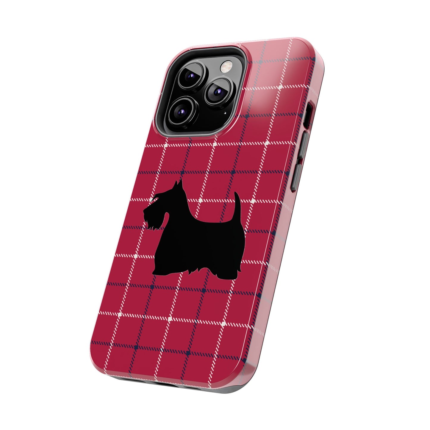 Scottish Terrier Phone Case, Tough Cases, Scottie Dog Phone Cover, Gift for Dog Lovers, Plaid Design