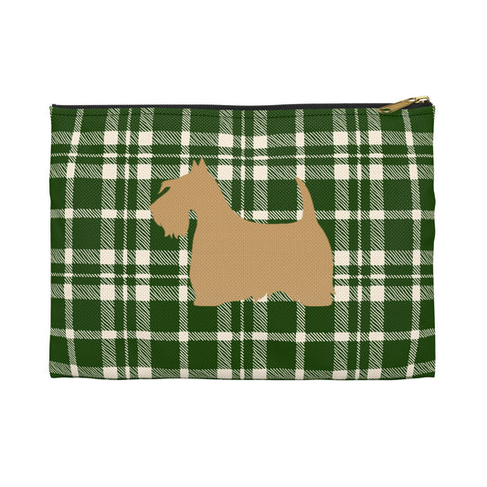Scottish Terrier Accessory Pouch, Pet Lover Gift, Dog Travel Bag, Stylish Makeup Case, Plaid Organizer