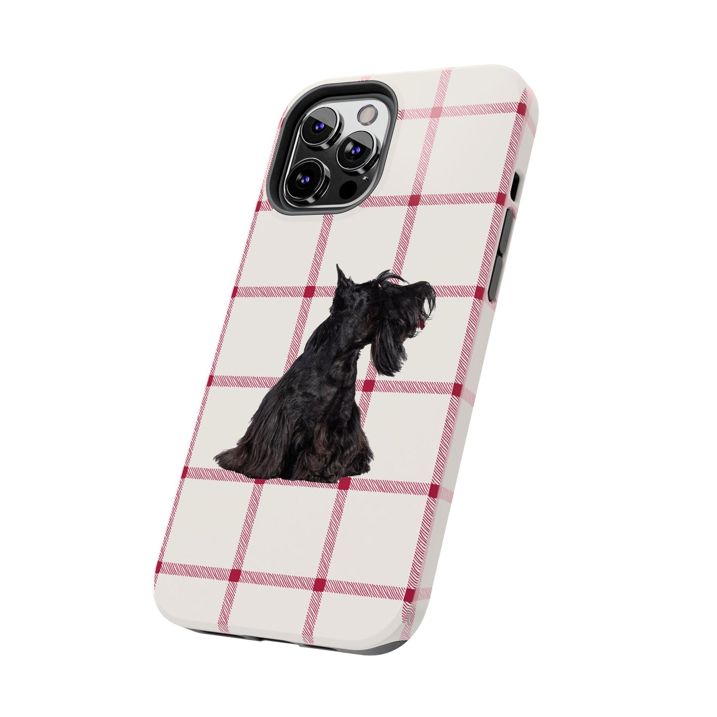 Scottish Terrier Phone Case, Tough Cases, Scottie Dog Phone Cover, Gift for Dog Lovers, Plaid Design