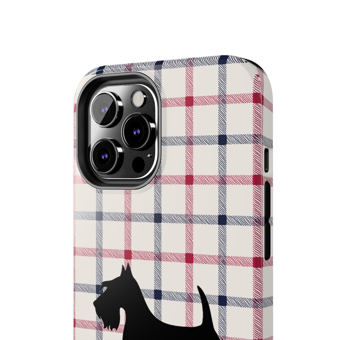 Scottish Terrier Phone Case, Tough Cases, Scottie Dog Phone Cover, Gift for Dog Lovers, Plaid Design