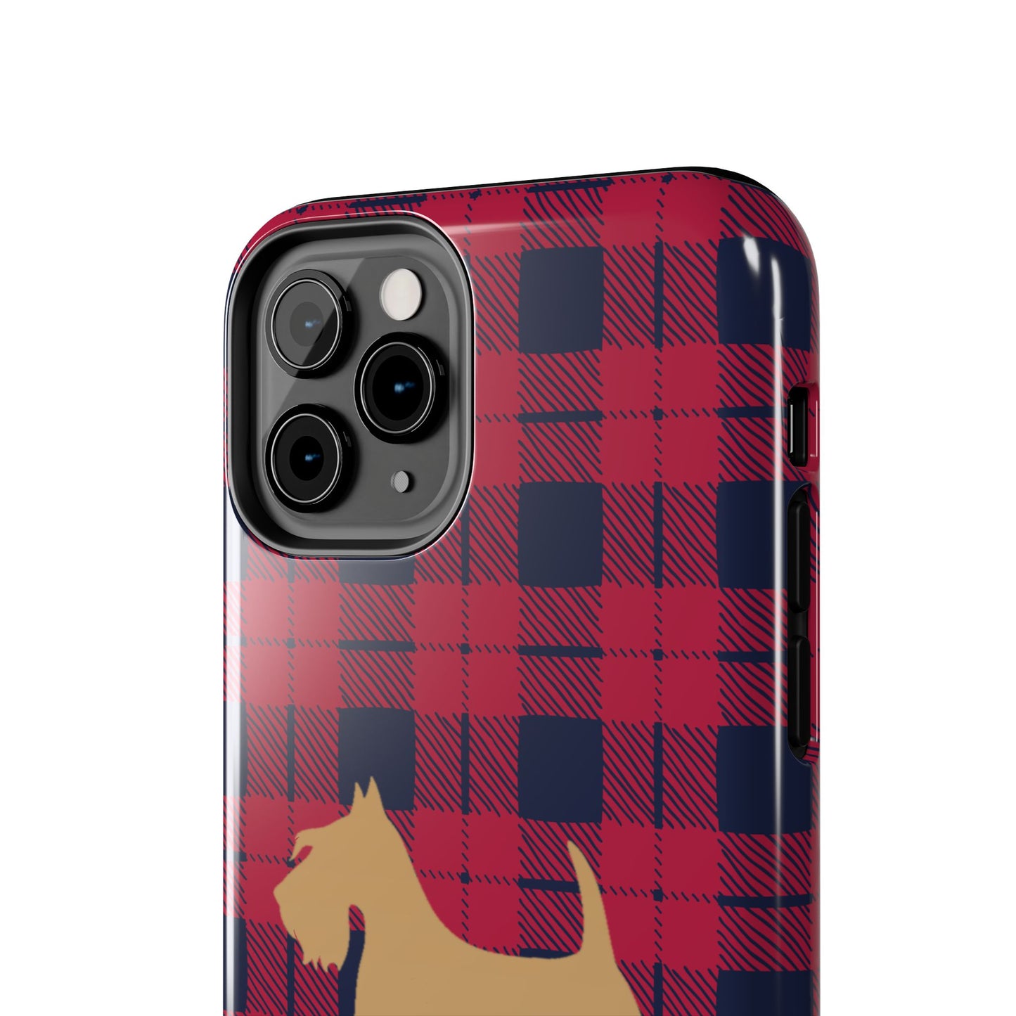 Scottish Terrier Phone Case, Tough Cases, Scottie Dog Phone Cover, Gift for Dog Lovers, Plaid Design