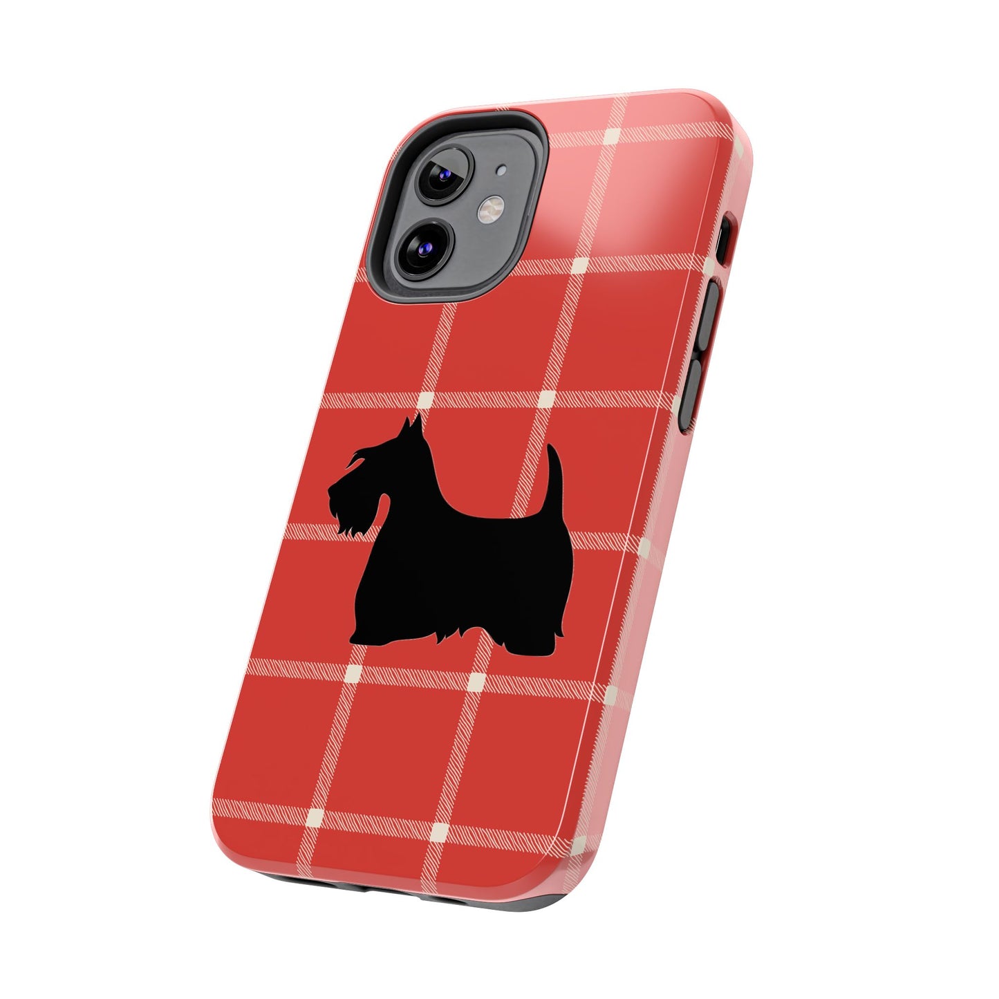 Scottish Terrier Phone Case, Tough Cases, Scottie Dog Phone Cover, Gift for Dog Lovers, Plaid Design