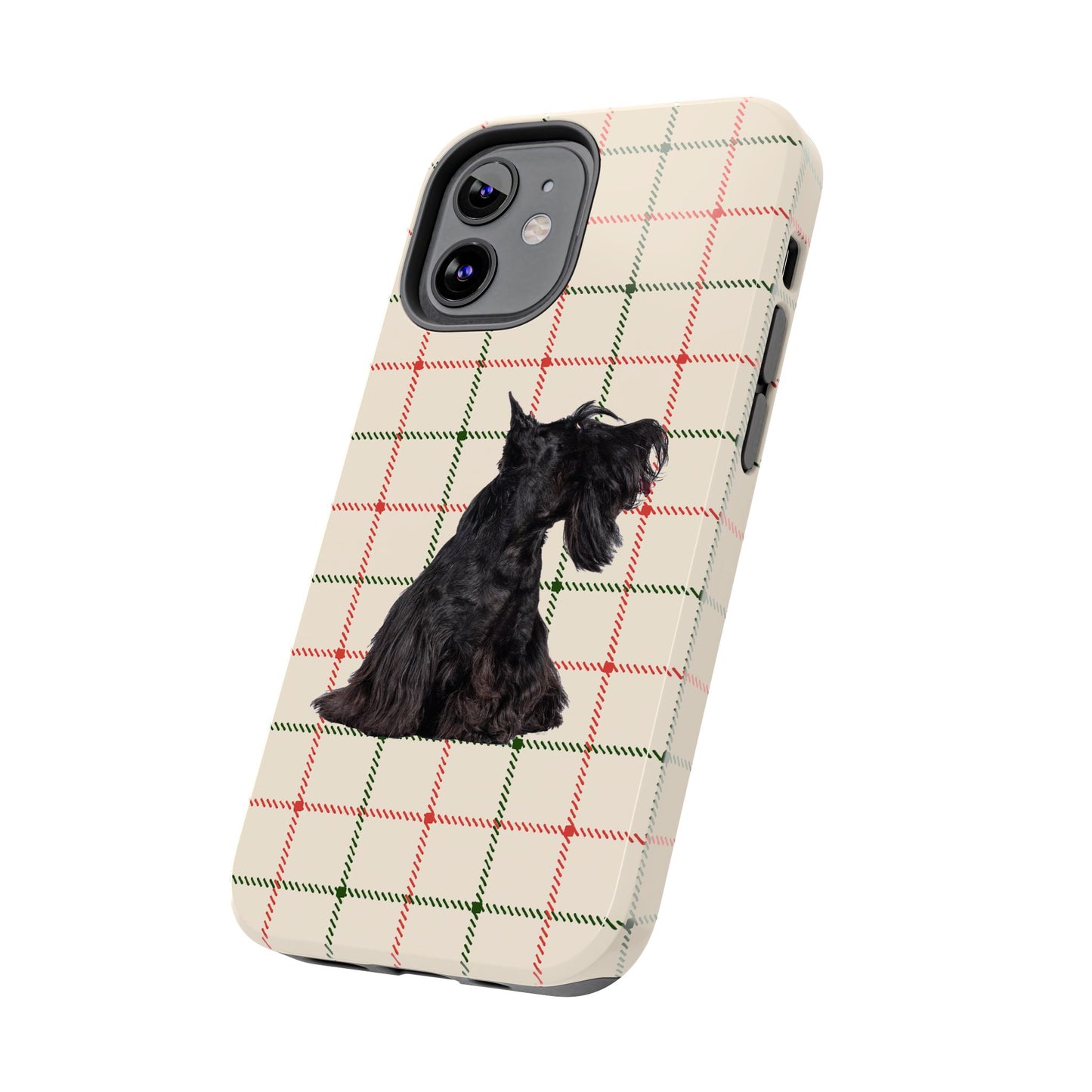 Scottish Terrier Phone Case, Tough Cases, Scottie Dog Phone Cover, Gift for Dog Lovers, Plaid Design