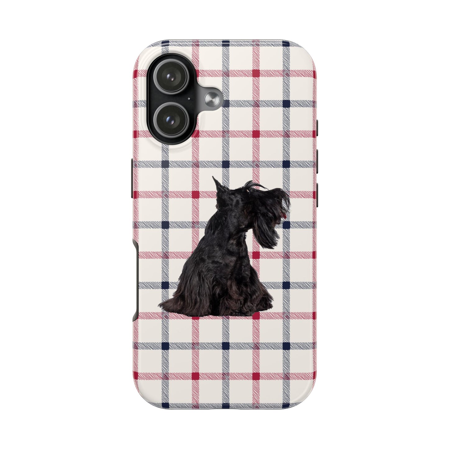 Scottish Terrier Phone Case, Tough Cases, Scottie Dog Phone Cover, Gift for Dog Lovers, Plaid Design