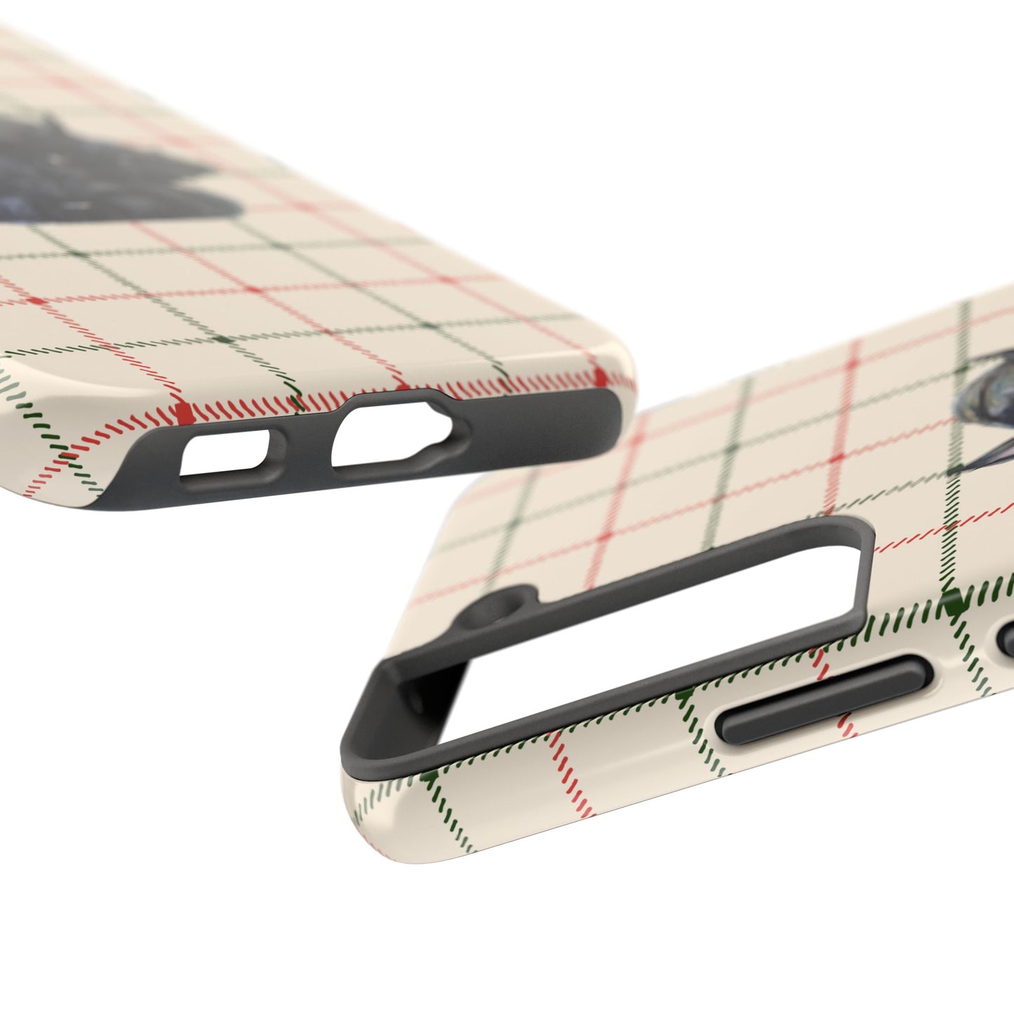 Scottish Terrier Phone Case, Tough Cases, Scottie Dog Phone Cover, Gift for Dog Lovers, Plaid Design