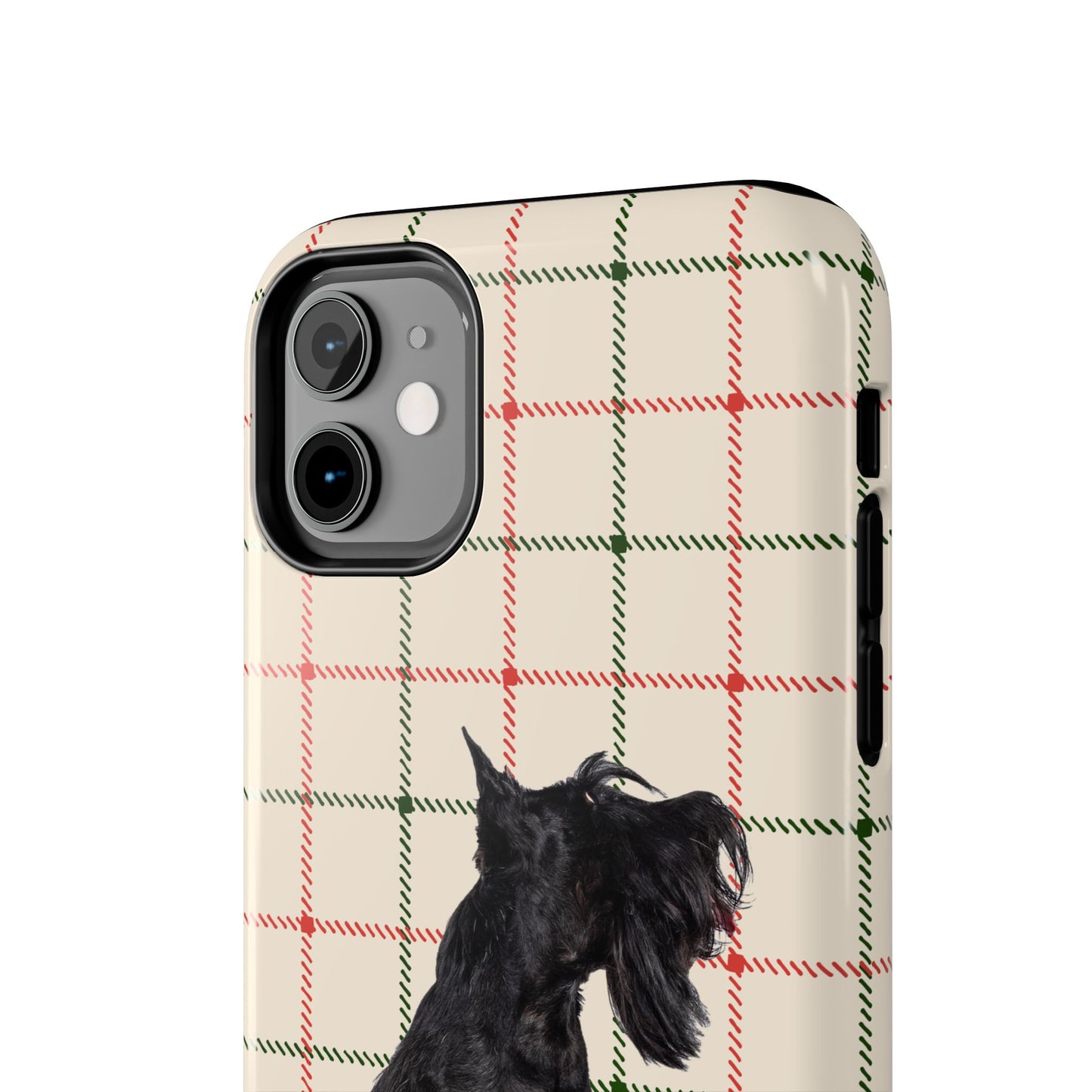 Scottish Terrier Phone Case, Tough Cases, Scottie Dog Phone Cover, Gift for Dog Lovers, Plaid Design