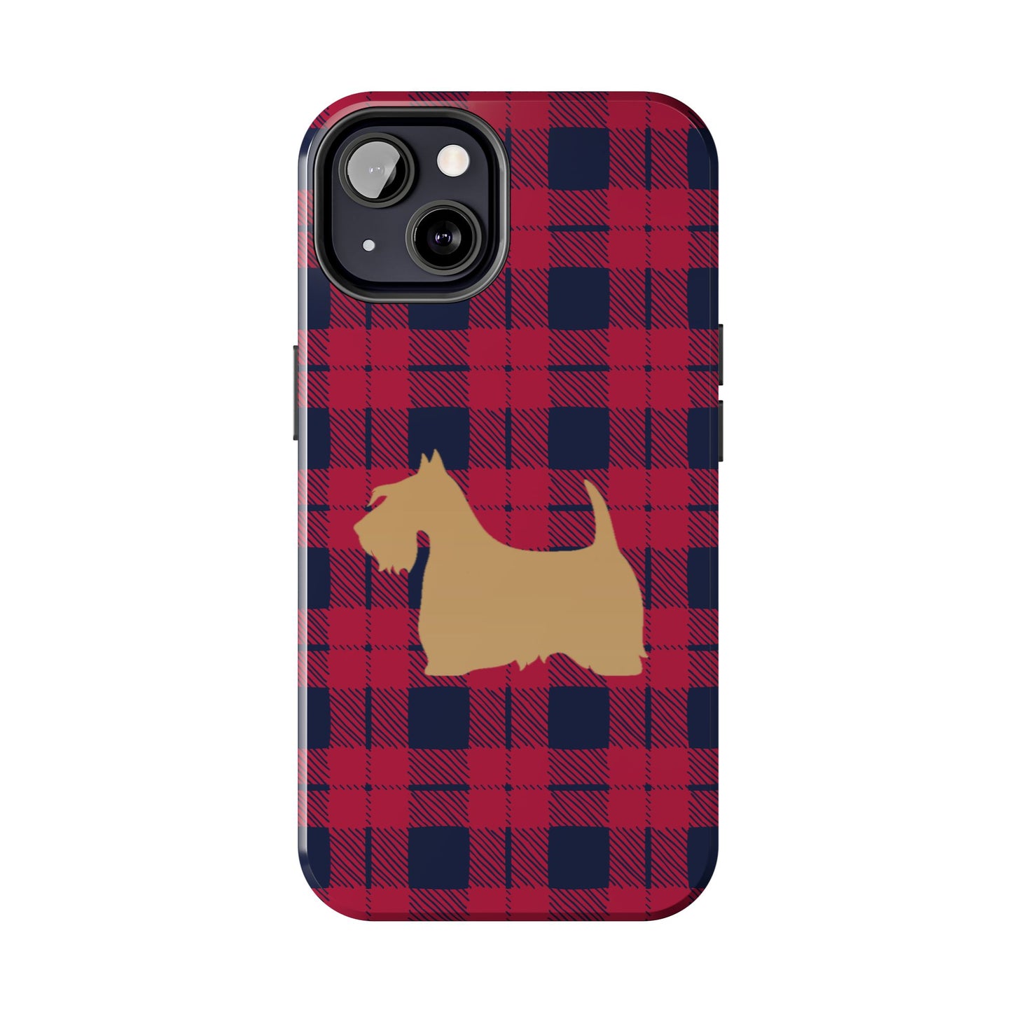Scottish Terrier Phone Case, Tough Cases, Scottie Dog Phone Cover, Gift for Dog Lovers, Plaid Design