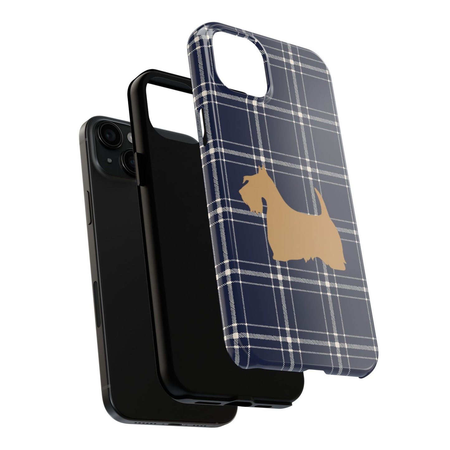 Scottish Terrier Phone Case, Tough Cases, Scottie Dog Phone Cover, Gift for Dog Lovers, Plaid Design