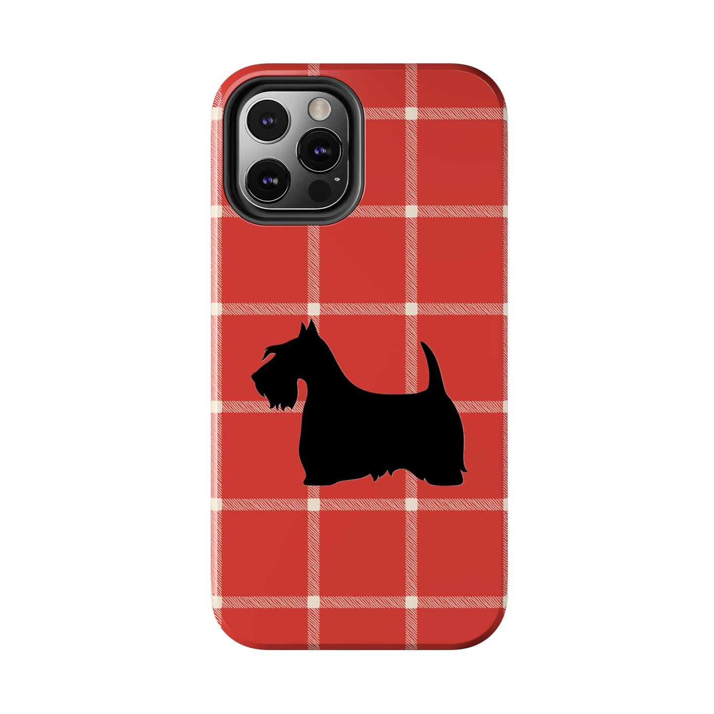 Scottish Terrier Phone Case, Tough Cases, Scottie Dog Phone Cover, Gift for Dog Lovers, Plaid Design