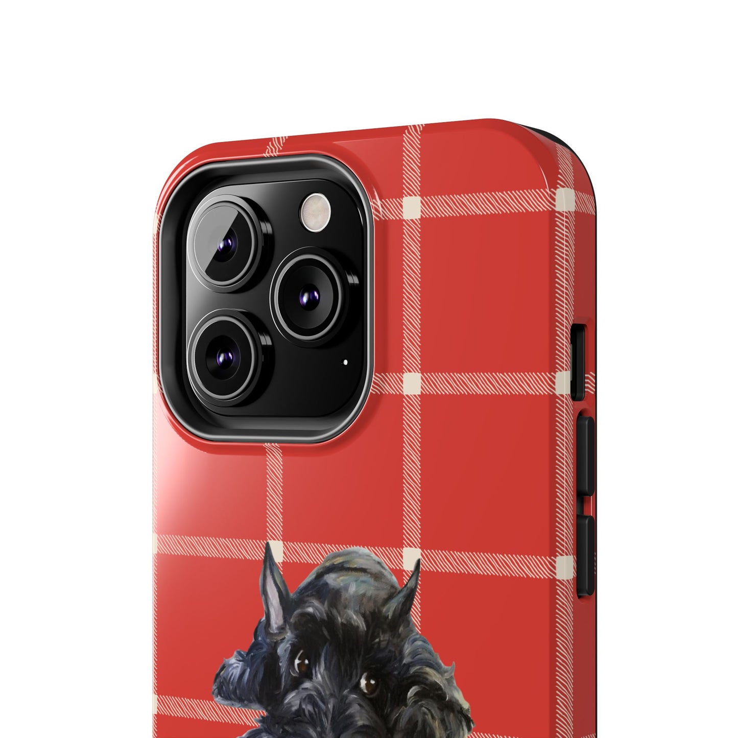Scottish Terrier Phone Case, Tough Cases, Scottie Dog Phone Cover, Gift for Dog Lovers, Plaid Design