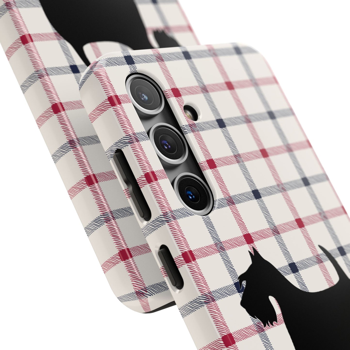 Scottish Terrier Phone Case, Tough Cases, Scottie Dog Phone Cover, Gift for Dog Lovers, Plaid Design