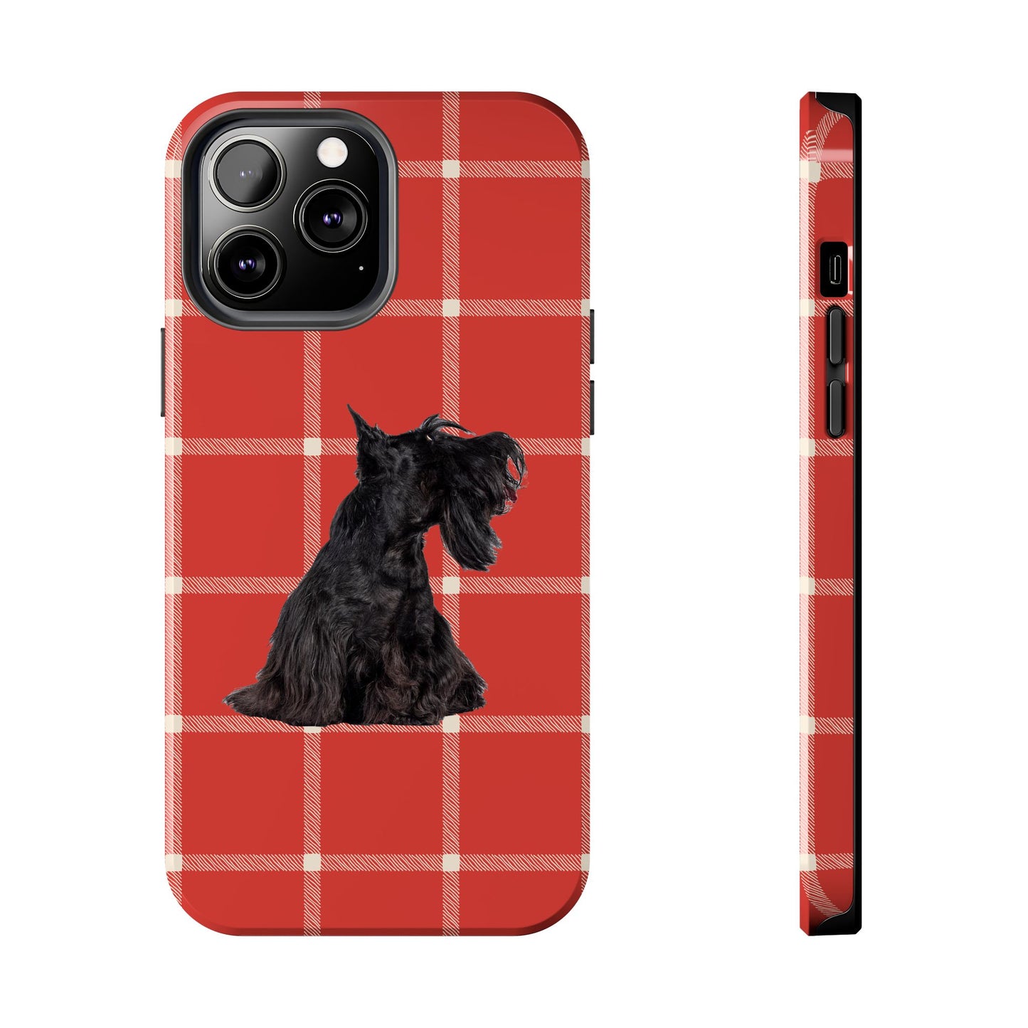 Scottish Terrier Phone Case, Tough Cases, Scottie Dog Phone Cover, Gift for Dog Lovers, Plaid Design