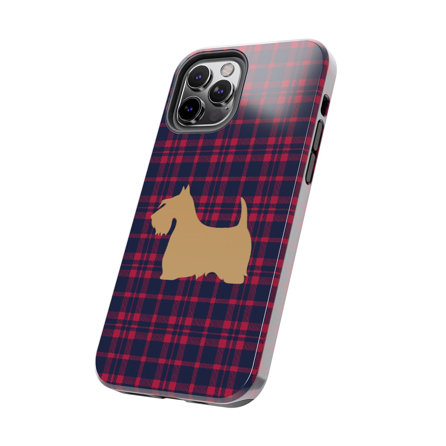 Scottish Terrier Phone Case, Tough Cases, Scottie Dog Phone Cover, Gift for Dog Lovers, Plaid Design