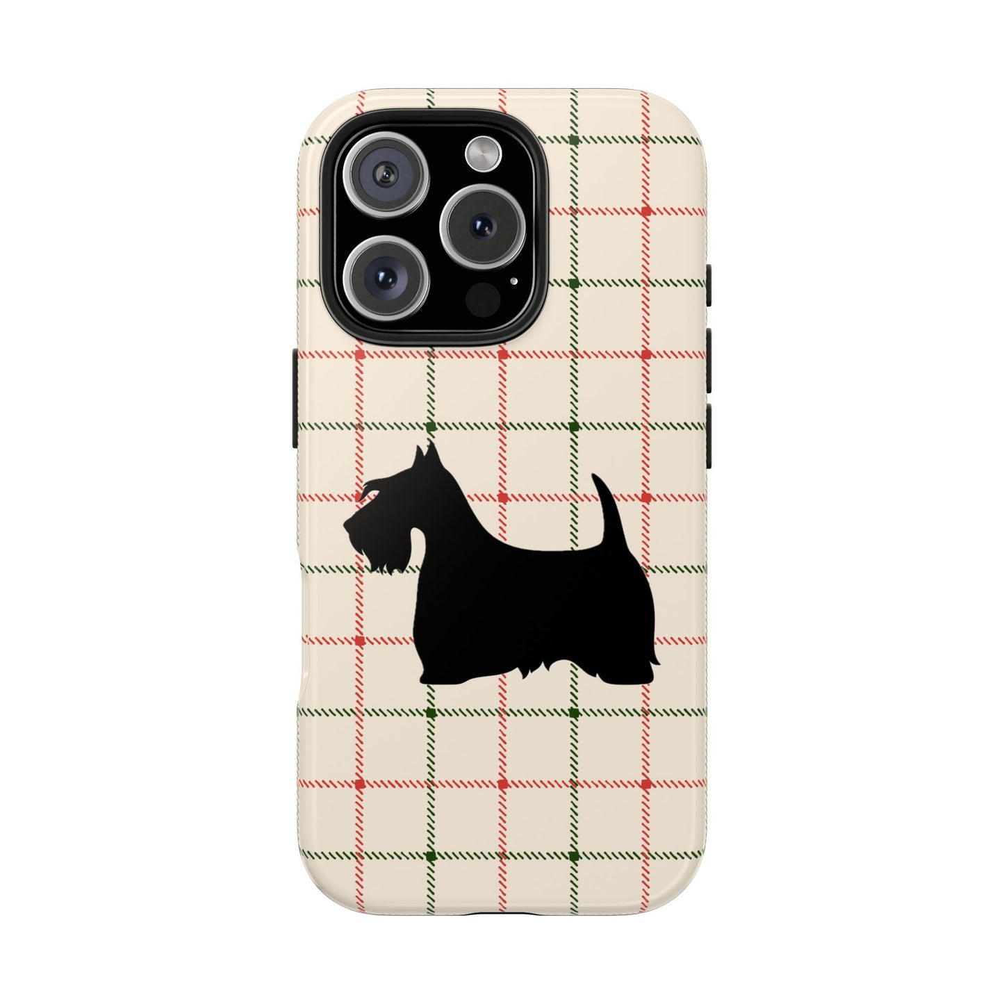 Scottish Terrier Phone Case, Tough Cases, Scottie Dog Phone Cover, Gift for Dog Lovers, Plaid Design