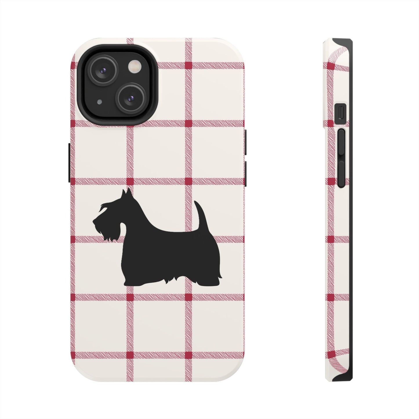 Scottish Terrier Phone Case, Tough Cases, Scottie Dog Phone Cover, Gift for Dog Lovers, Plaid Design