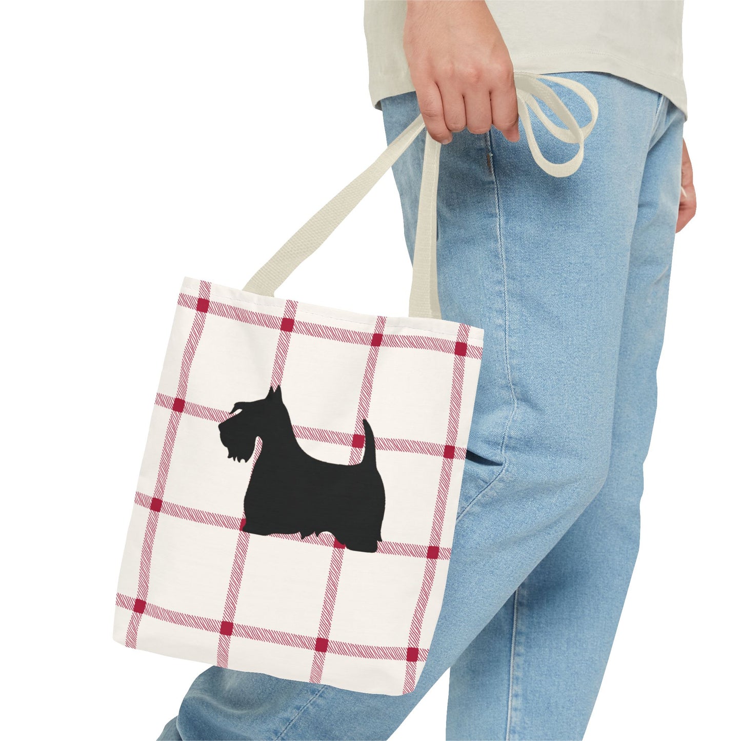 Plaid Scottish Terrier Tote Bag, Stylish Carryall for Pet Lovers, Perfect for Shopping, Beach Days, Teachers, Gifts, All-Occasion Bag
