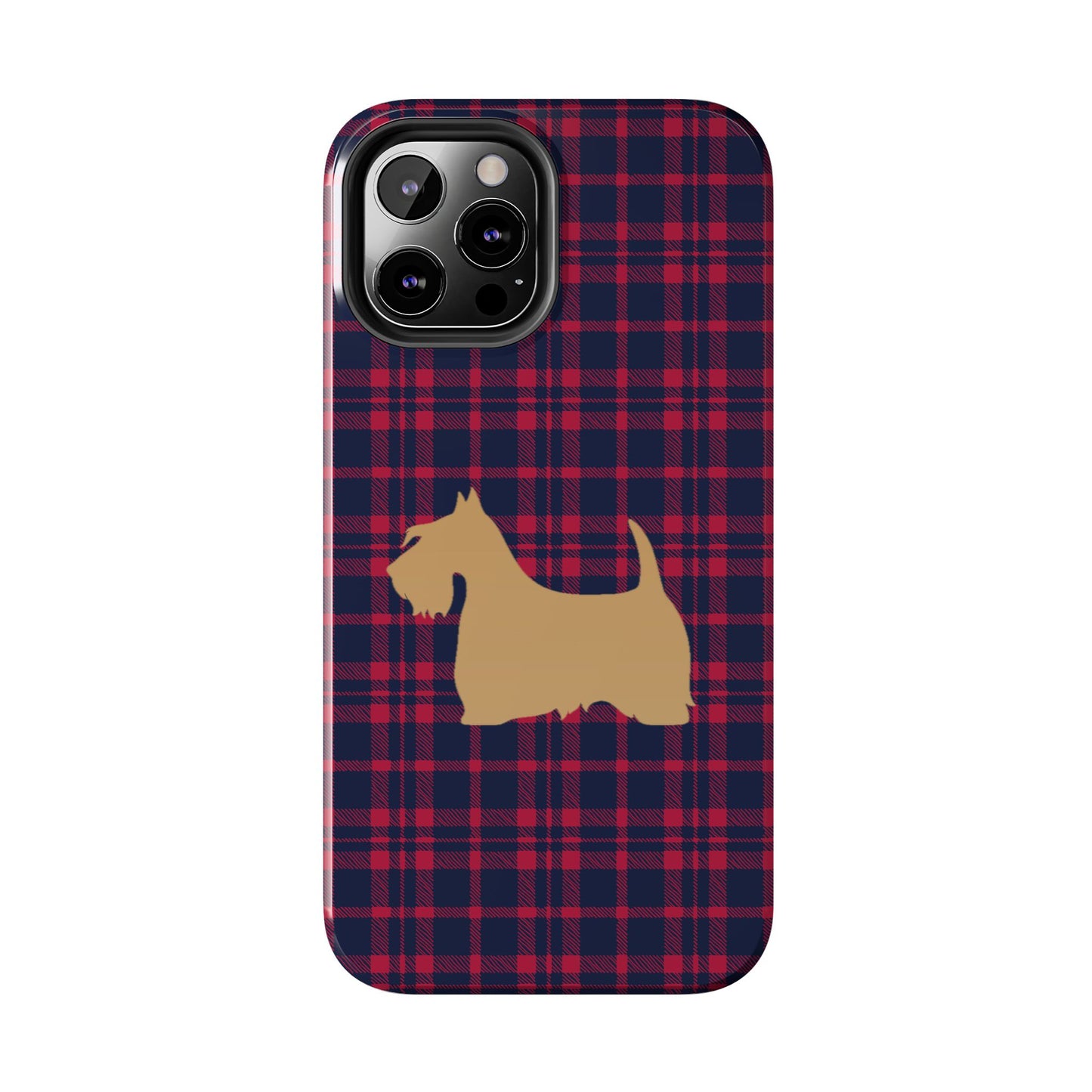 Scottish Terrier Phone Case, Tough Cases, Scottie Dog Phone Cover, Gift for Dog Lovers, Plaid Design