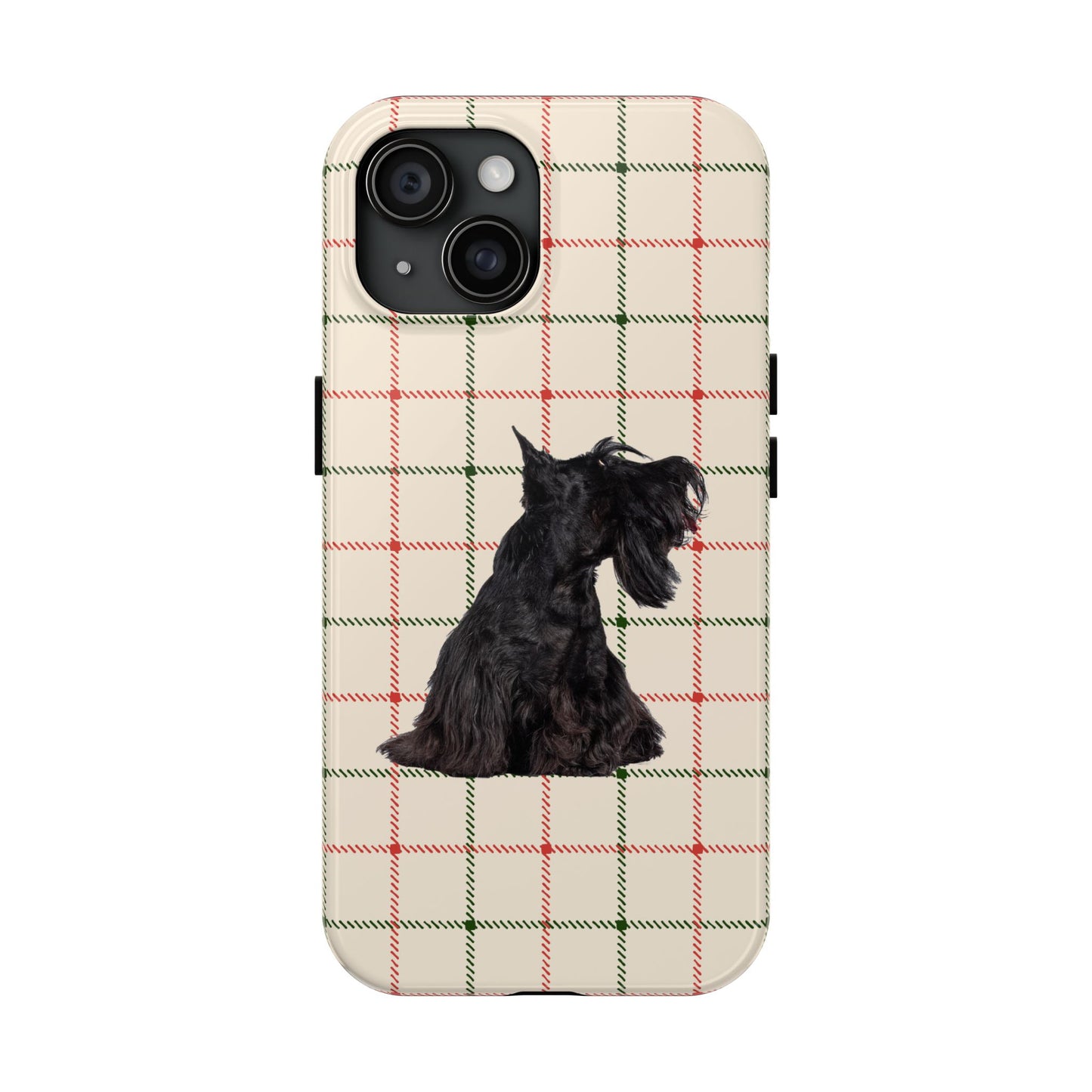 Scottish Terrier Phone Case, Tough Cases, Scottie Dog Phone Cover, Gift for Dog Lovers, Plaid Design