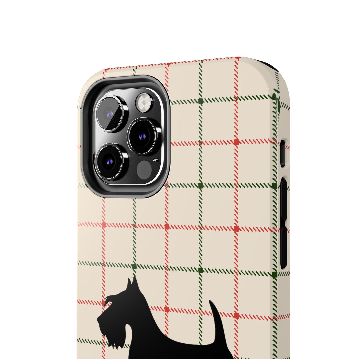 Scottish Terrier Phone Case, Tough Cases, Scottie Dog Phone Cover, Gift for Dog Lovers, Plaid Design